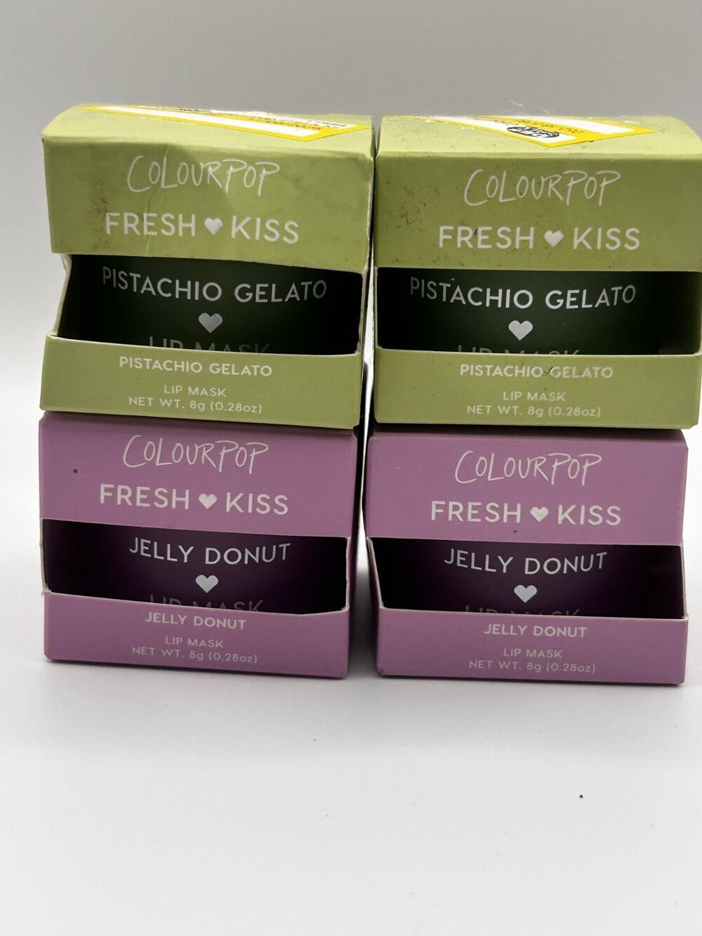 ColourPop Fresh Kiss Lip Mask Jelly Donut & Pistachio Gelato Lot Of 4 Imperfect
